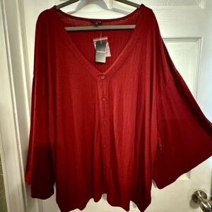Torrid Deep Red Ribbed Top